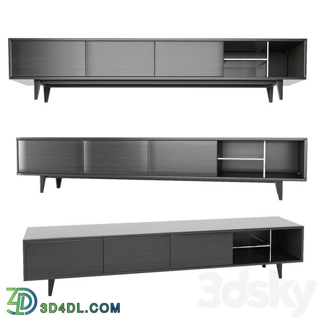 Sideboard _ Chest of drawer - Low wood veneer tv cabinet
