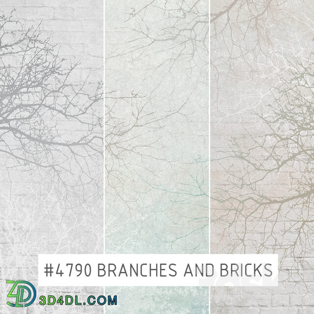 Wall covering - Creativille _ Wallpapers _ Branches and bricks 4790