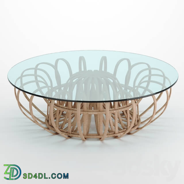 Table - Rattan coffee table AIDEN 67-AIDN CT _ N _ GL