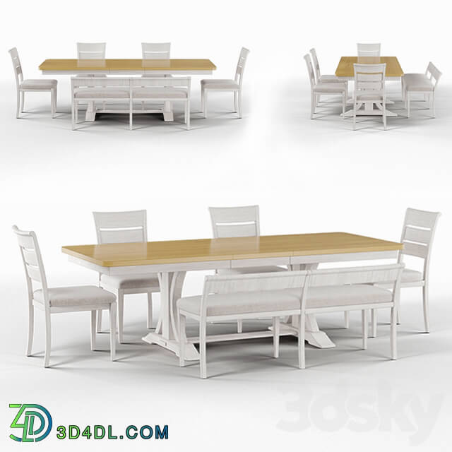 Table _ Chair - Maison Rouge Trestle Dining Table Set