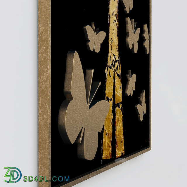 Frame - Gold butterfly picture _ No. 034