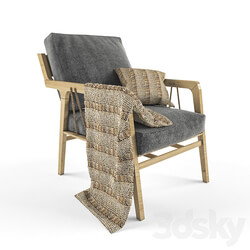 Arm chair - Retro armchair with blanket 