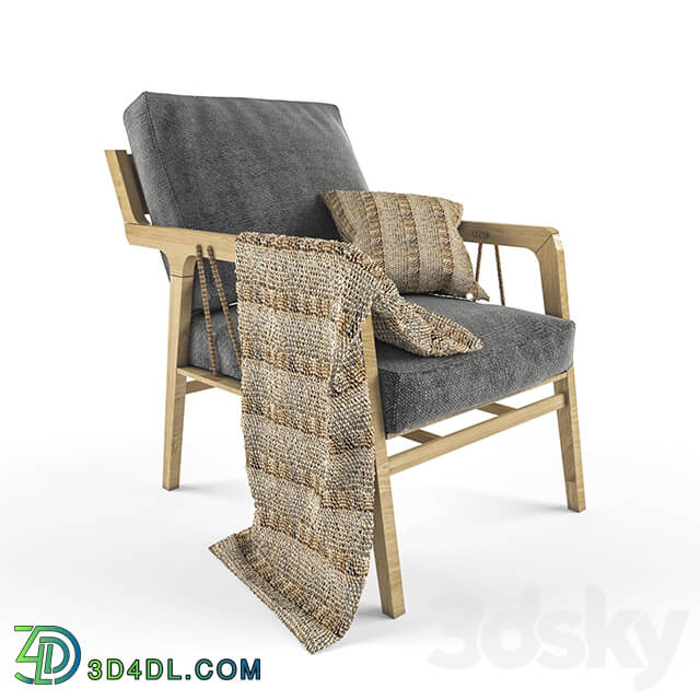 Arm chair - Retro armchair with blanket