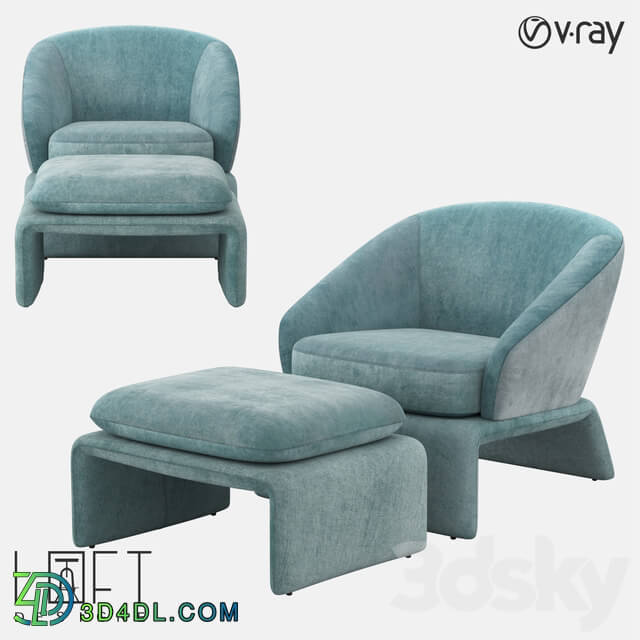 Arm chair - Armchair and pouffe LoftDesigne 32820 model