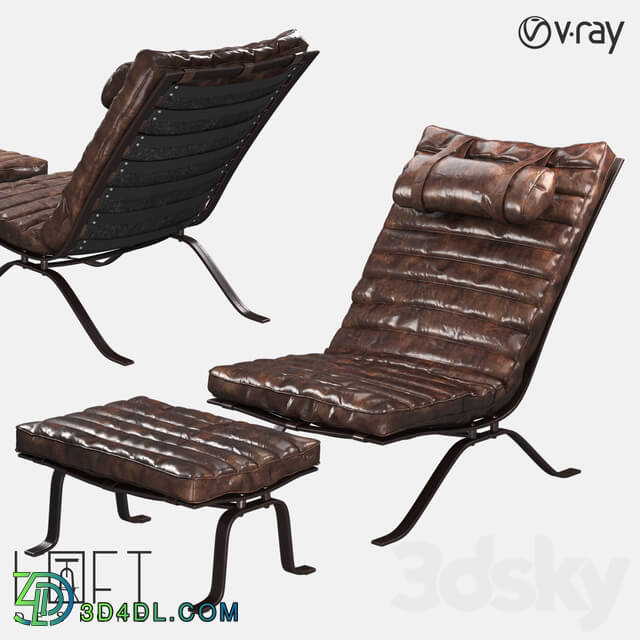 Arm chair - Armchair and pouffe LoftDesigne 30611 model