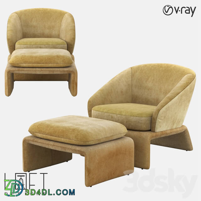 Arm chair - Armchair and pouffe LoftDesigne 32819 model