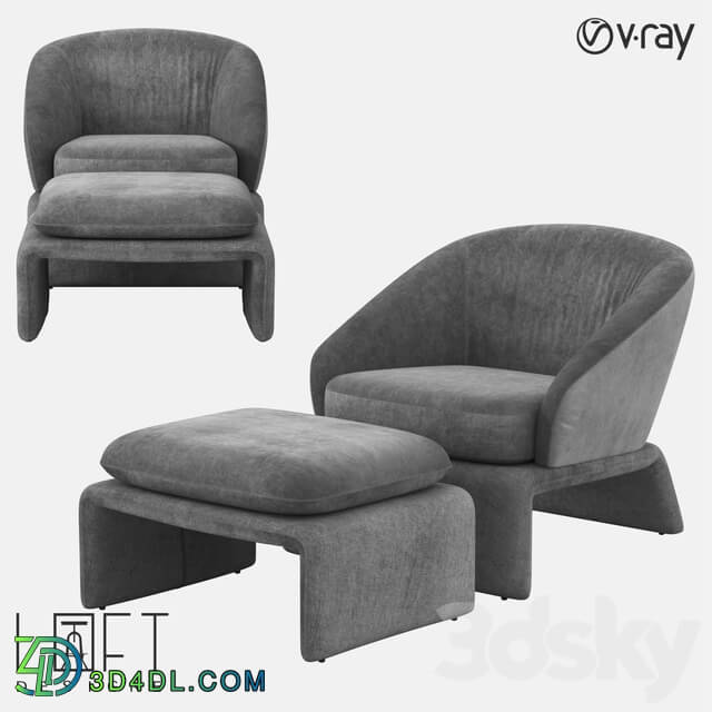 Arm chair - Armchair and pouffe LoftDesigne 32821 model