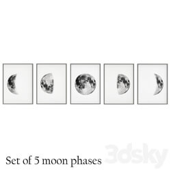 Frame - Set of 5 moon phases 