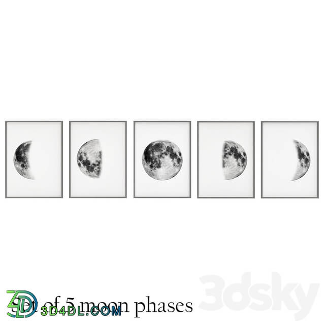 Frame - Set of 5 moon phases