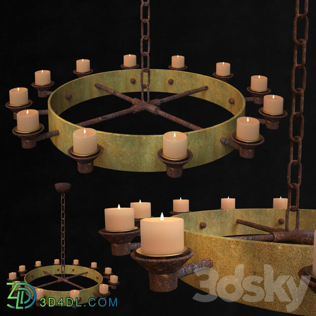 Ceiling light - rustic candles chandelier