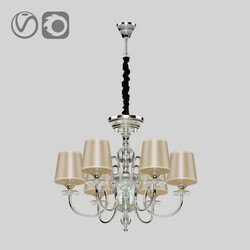 Ceiling light - Pendant Chandelier Sofia with beige lampshades 