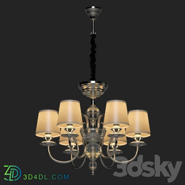 Ceiling light - Pendant Chandelier Sofia with beige lampshades