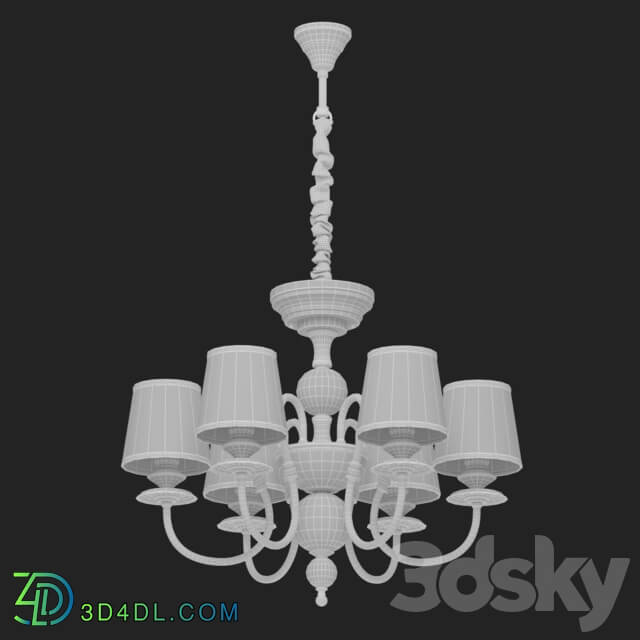 Ceiling light - Pendant Chandelier Sofia with beige lampshades
