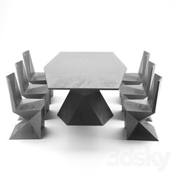 Table Chair Vondom Vertex polygon Table Chair 