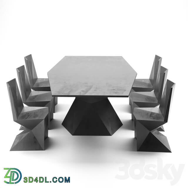 Table Chair Vondom Vertex polygon Table Chair