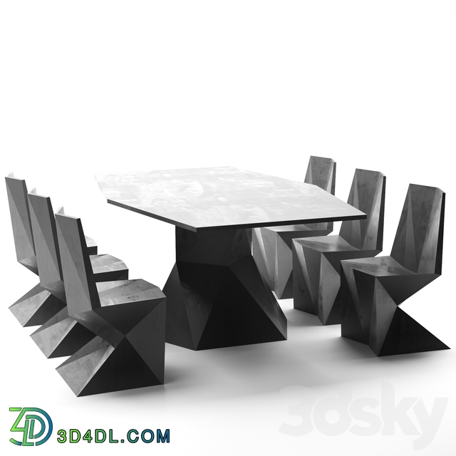 Table Chair Vondom Vertex polygon Table Chair