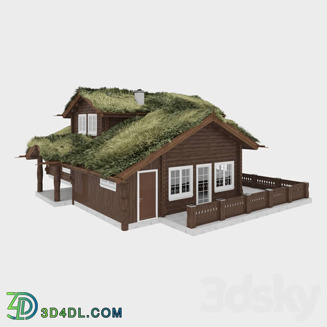 House with a green roof