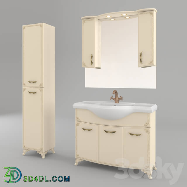 Bathroom furniture - Furniture for a bathroom Kaksa-A _ Classic-D Beige 1050