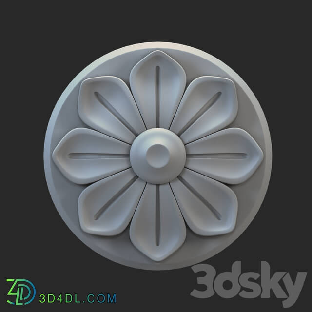 Decorative plaster - Carved Classic Rosette 004