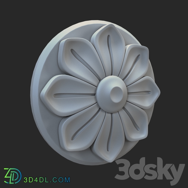 Decorative plaster - Carved Classic Rosette 004