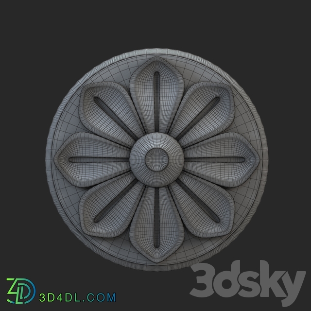 Decorative plaster - Carved Classic Rosette 004