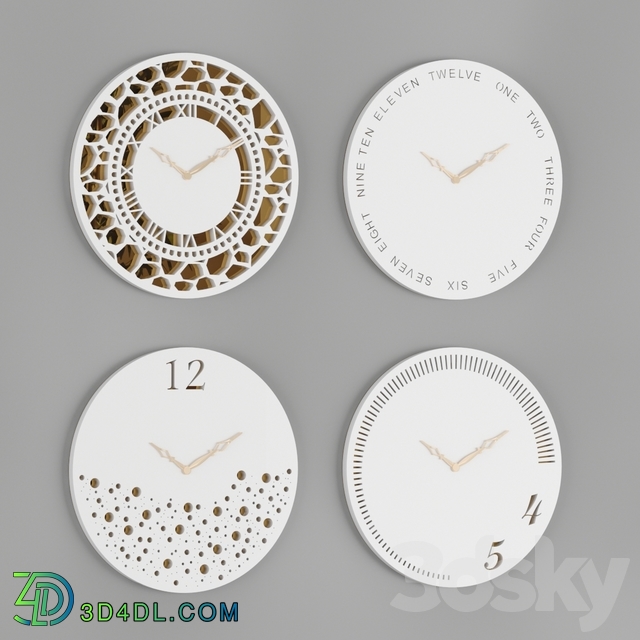 Watches _ Clocks - Wall Clocks Set 01