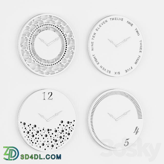 Watches _ Clocks - Wall Clocks Set 01