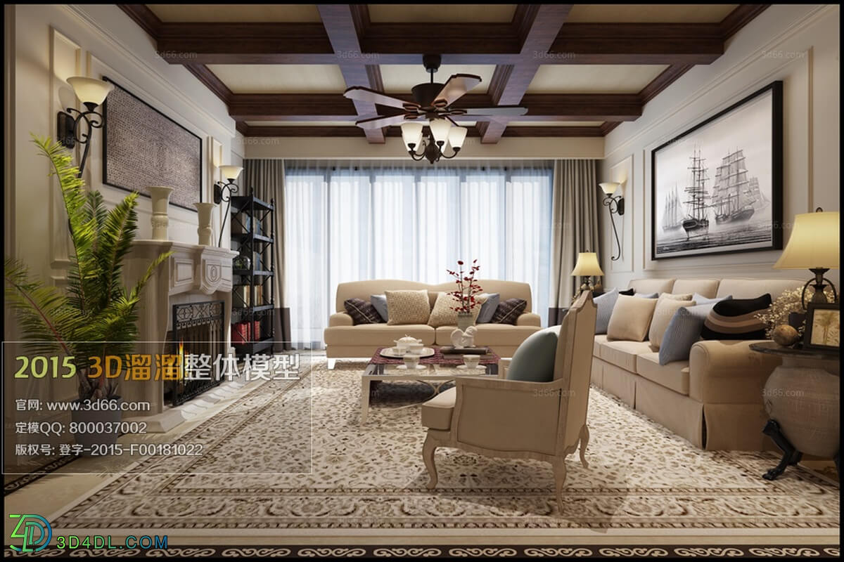 3D66 American Style Livingroom 2015 (255)