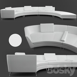 Sofa - circular white sofa 