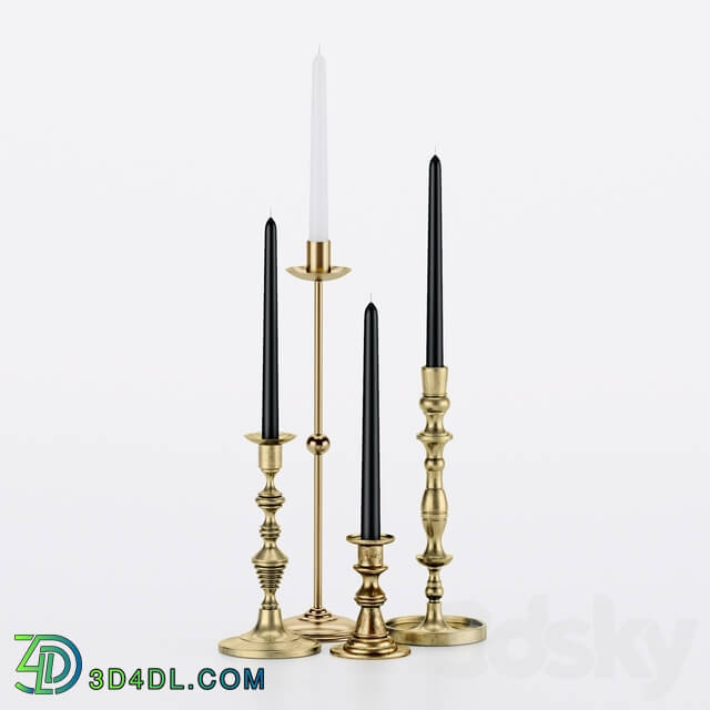 Other decorative objects - Brass Candle Holders_Collection I