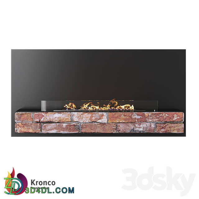 Fireplace - OM - Wall-mounted biofireplace Kronco Loft Wall