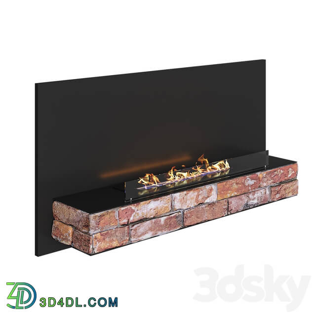 Fireplace - OM - Wall-mounted biofireplace Kronco Loft Wall