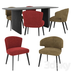 Table _ Chair - Minotti Set-Aston Chair and Table 