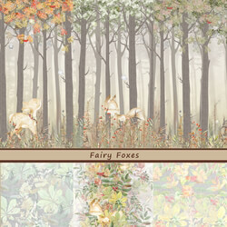 Wall covering - Designer Wallpaper Fairy Foxes 