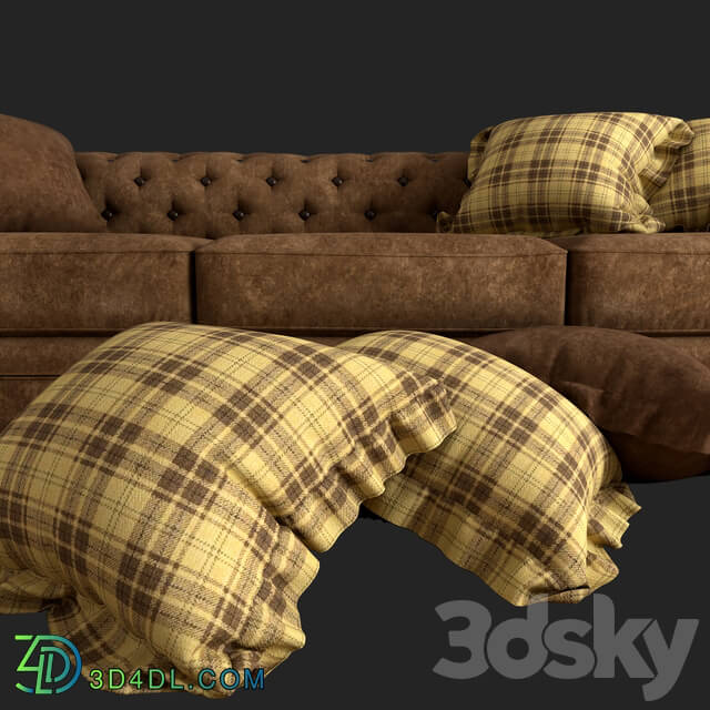 Sofa - Brown leather sofa