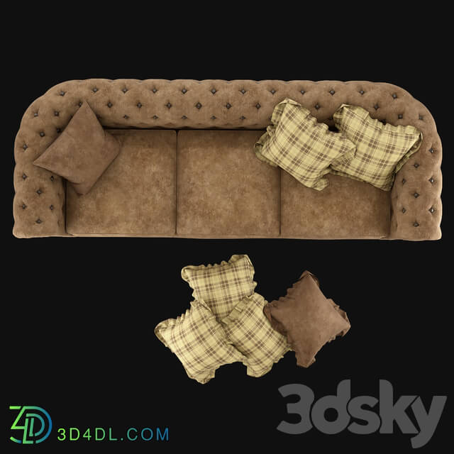 Sofa - Brown leather sofa