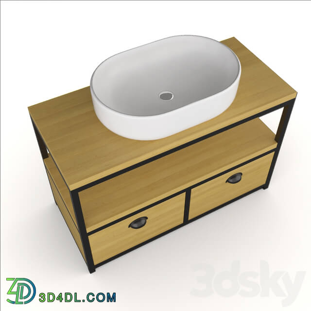 Bathroom furniture - Cabinet Noreedge Midler _ Basin Mira _ Norwich Midler washbasin cabinet _ Peace sink