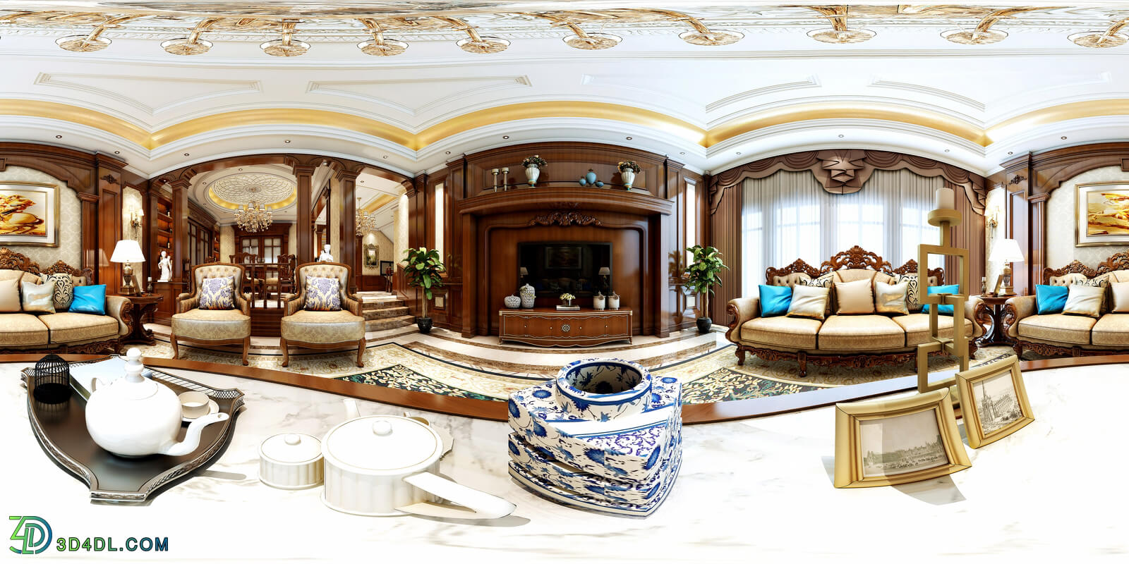 3D66 360° 2017 Living Dining Kitchen Room European Styles Vol 1 I07