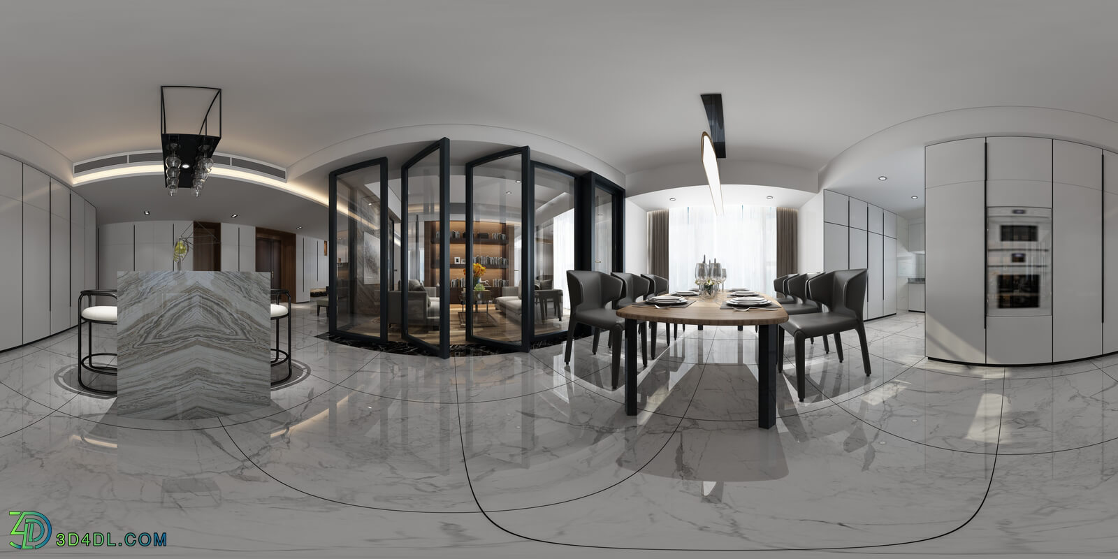 3D66 360° 2017 Living Dining Kitchen Room Morden Style Vol 1 B04
