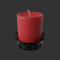 Poliigon Candle Thick Red _ 001 