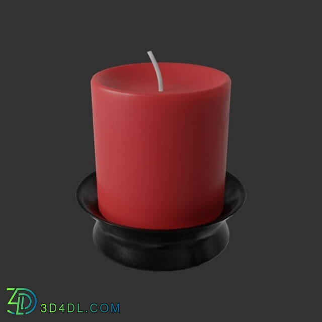 Poliigon Candle Thick Red _ 001