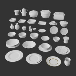 Poliigon Plate And Bowl Set Ceramic _ 001 