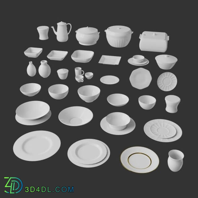 Poliigon Plate And Bowl Set Ceramic _ 001