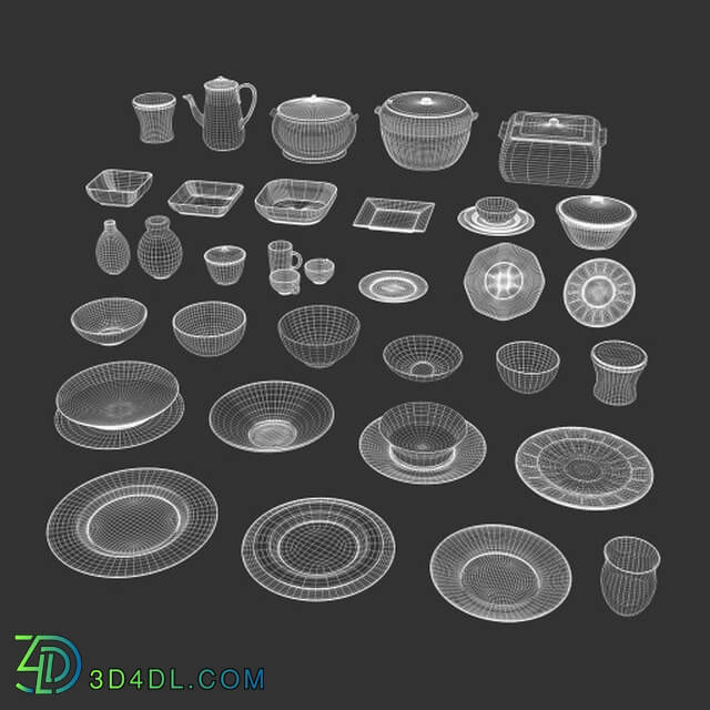 Poliigon Plate And Bowl Set Ceramic _ 001