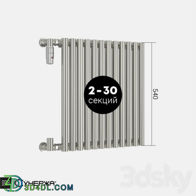 Towel rail - Heating radiator Sunergea _Estet_ single-row 500