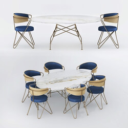 Table _ Chair - kartell table and marmo furniture chairs set 