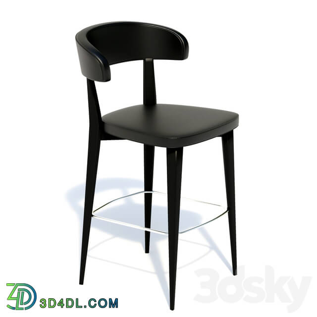 Chair - Black Leather Bar Stool