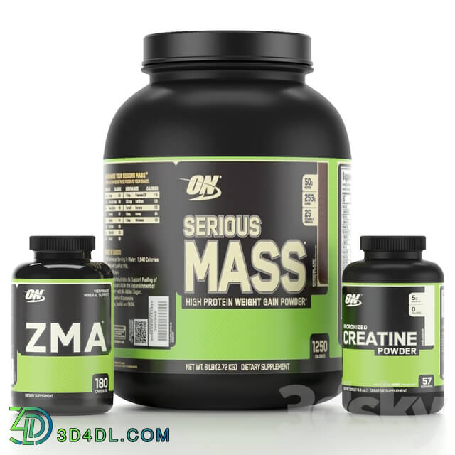 Sports - cratine _ serious mass _ zma supplement bottle