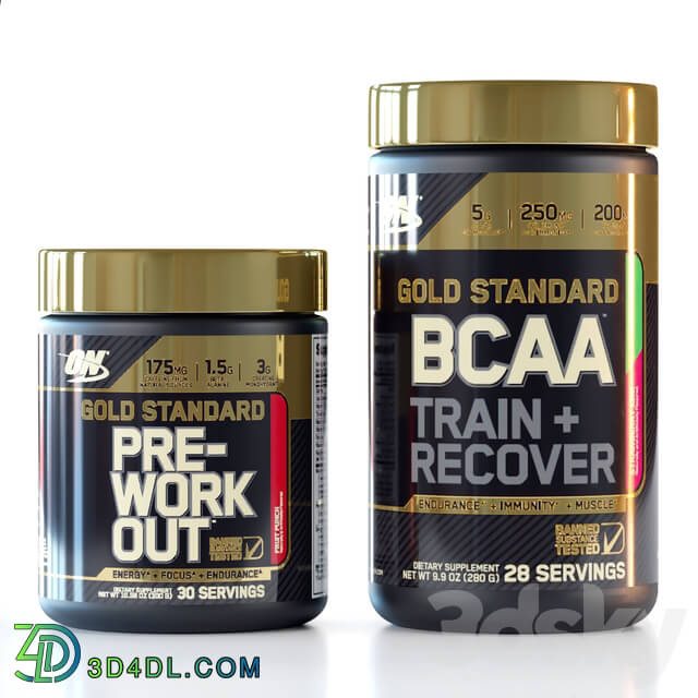 Sports - Golad standard bcaa _ pre-workout Supplement Bottle
