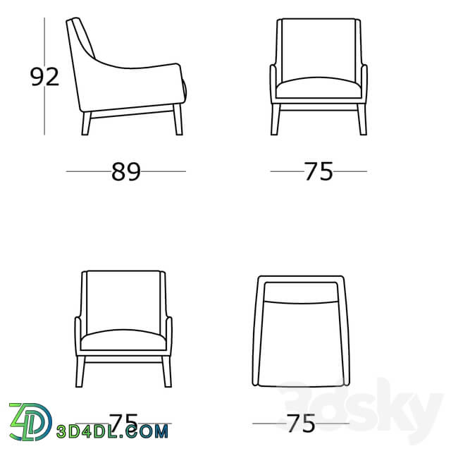 Arm chair - arm sofa